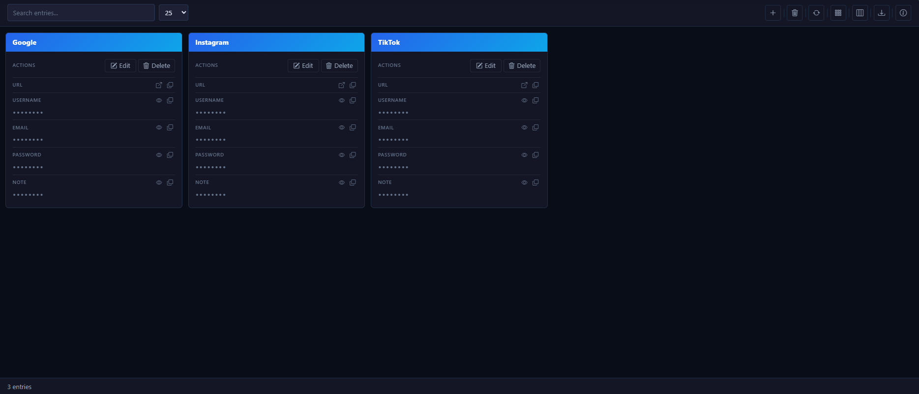 Vault Grid View